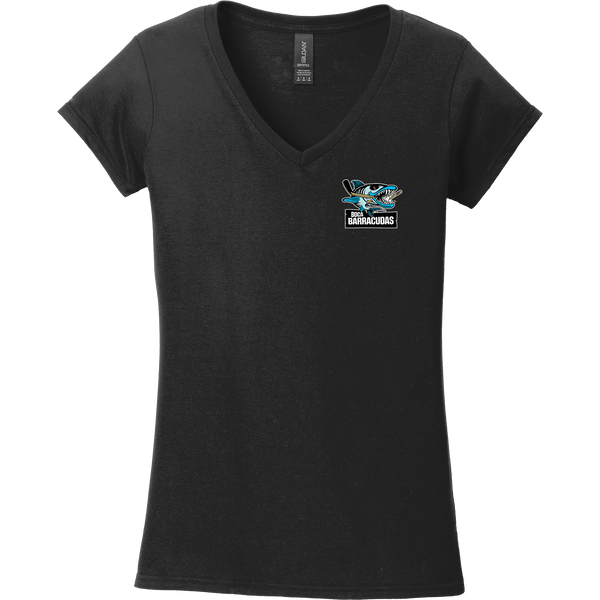 Boca Barracudas Softstyle Ladies Fit V-Neck T-Shirt