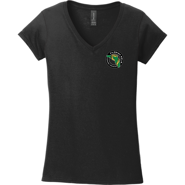 Florida Eels Softstyle Ladies Fit V-Neck T-Shirt