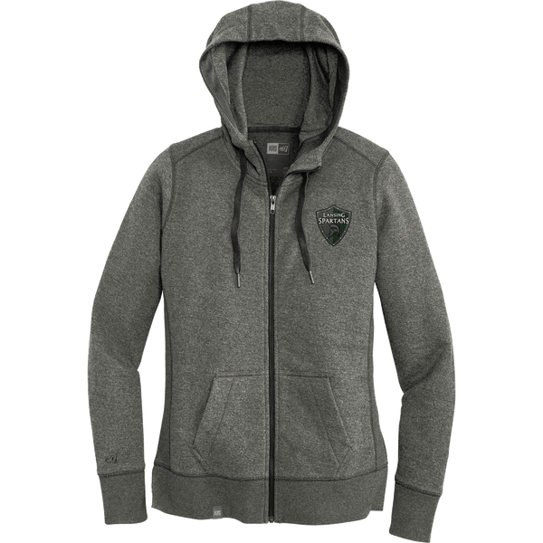 Lansing Spartans New Era Ladies French Terry Full-Zip Hoodie