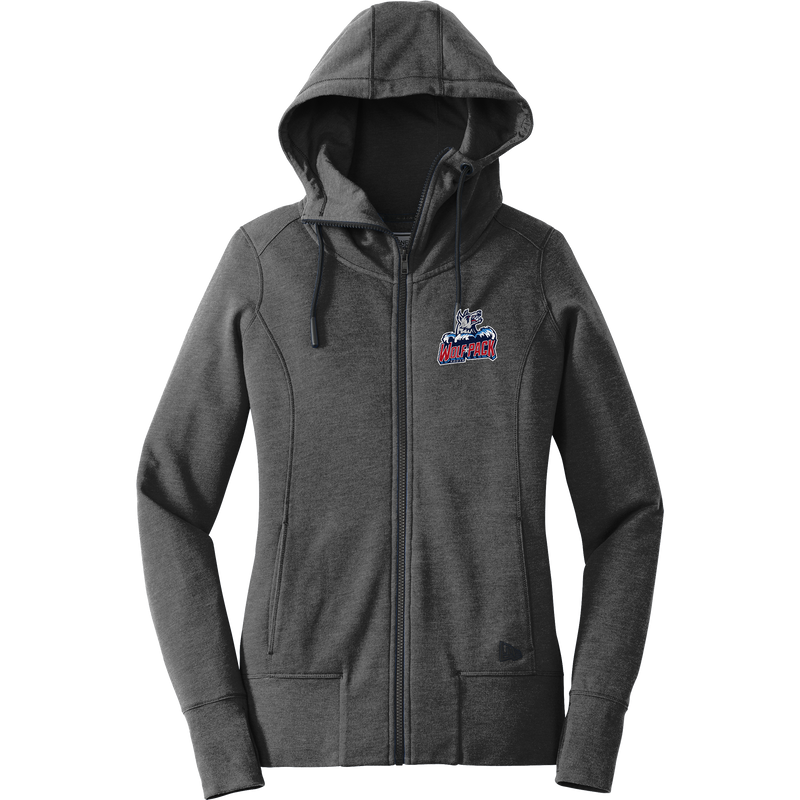 CT Wolfpack South New Era Ladies Tri-Blend Fleece Full-Zip Hoodie