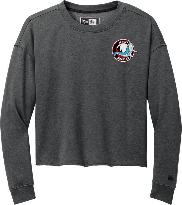 Jersey Shore Whalers New Era Ladies Tri-Blend Fleece Crop Crew