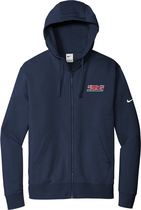 Mass Conn United Nike Club Fleece Sleeve Swoosh Full-Zip Hoodie