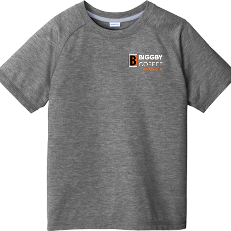 Biggby Coffee Hockey Club Youth PosiCharge  Tri-Blend Wicking Raglan Tee