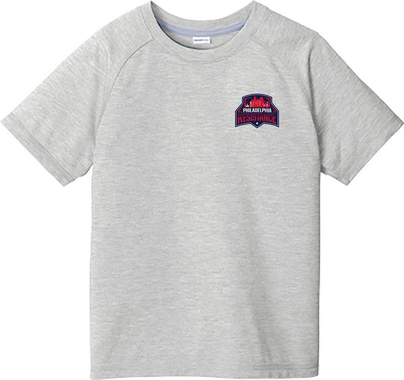 Philadelphia Resistance Youth PosiCharge  Tri-Blend Wicking Raglan Tee